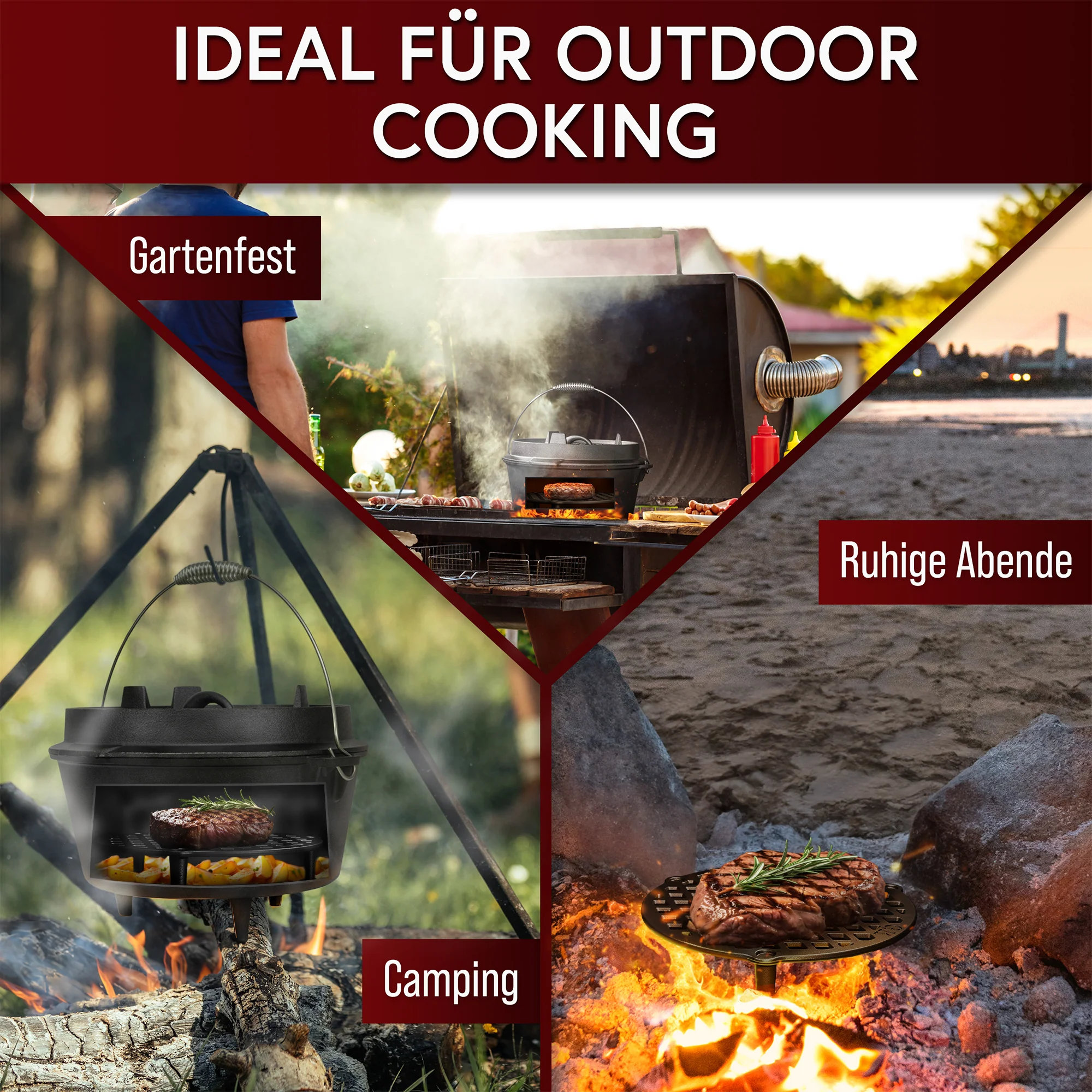 GUSSKÖNIG Gusseisen Stapelrost für Dutch Oven 12 Liter Ø 28cm von GUSSKÖNIG