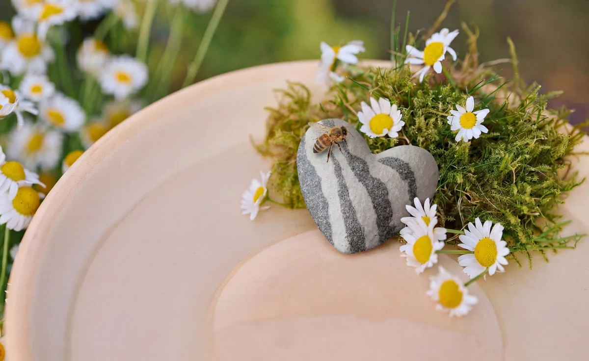 DENK Herz Duft- und Tränkenstein aus Keramik für Insekten und Raumduft - HDT