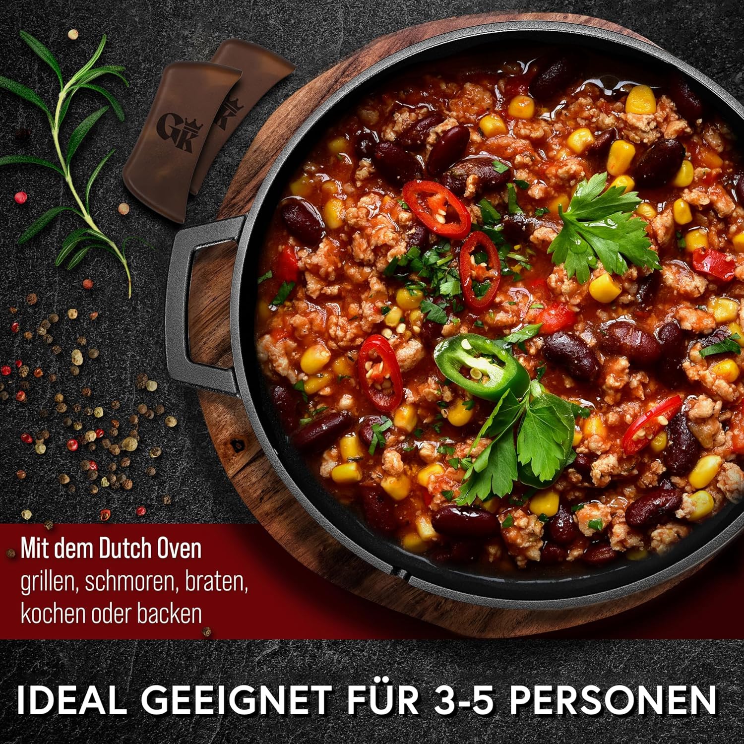 GUSSKÖNIG Dutch Oven - 2in1 Eingebrannter Gusseisen Topf 4,8L & Gusspfanne 1,8L von GUSSKÖNIG GUSSKÖNIG Dutch Oven - 2in1 Eingebrannter Gusseisen Topf 4,8L & Gusspfanne 1,8L von GUSSKÖNIG
