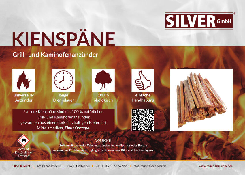 1kg Kienspäne ~ FATWOOD ~ Grill- und Kaminofenanzünder organisch und 100% natürlich von SILVER GmbH
