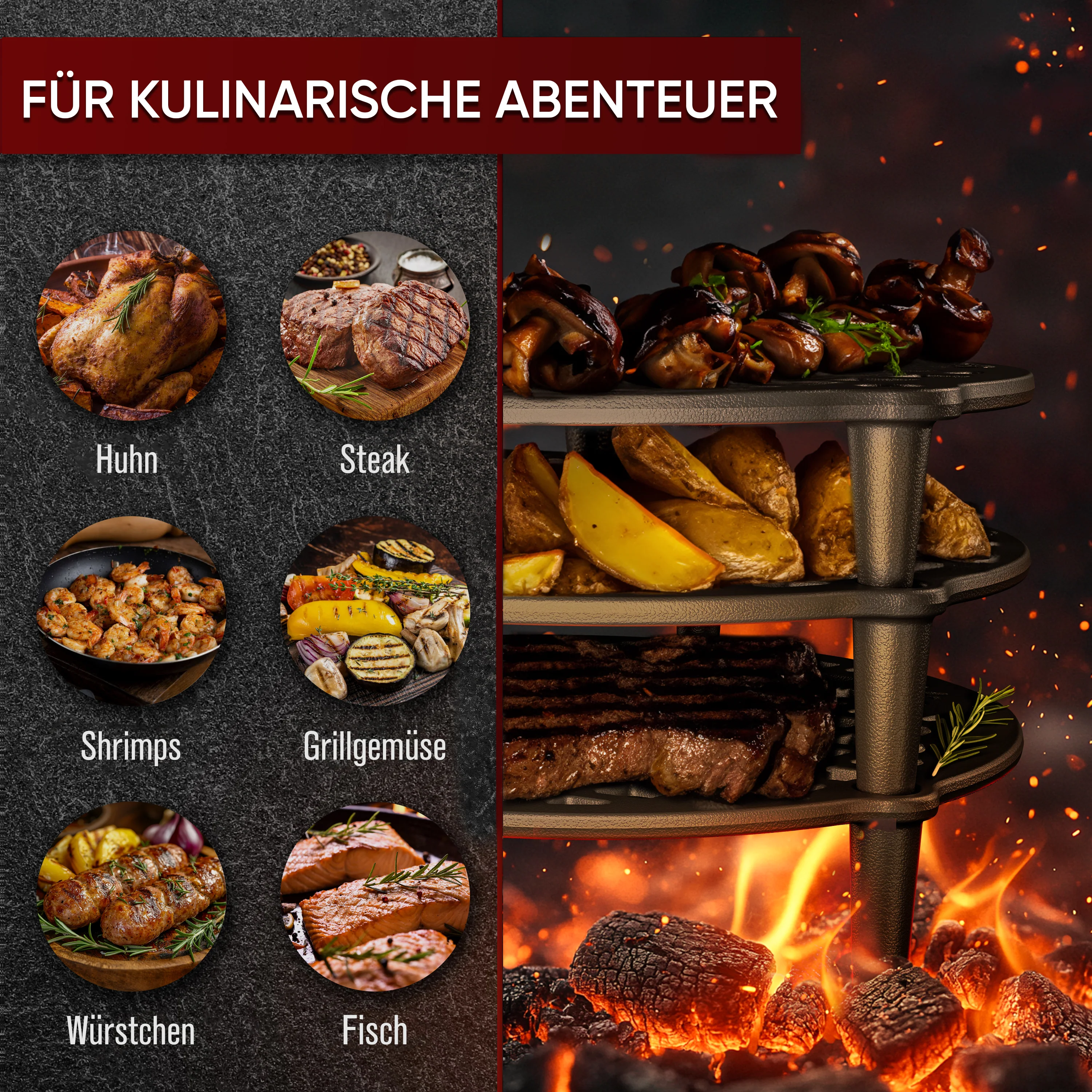 GUSSKÖNIG Gusseisen Stapelrost für Dutch Oven 4,5 Liter Ø 20cm von GUSSKÖNIG