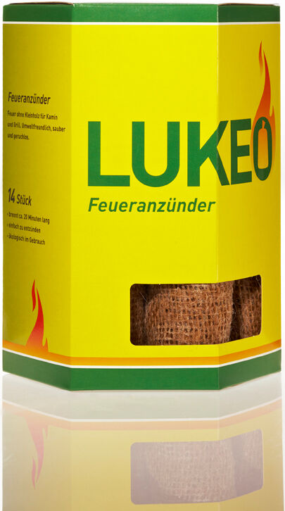 5x Lukeo Feueranzünder - Umweltfreundlich und sauber - mit extra langer Brenndauer (70 Anzünder)