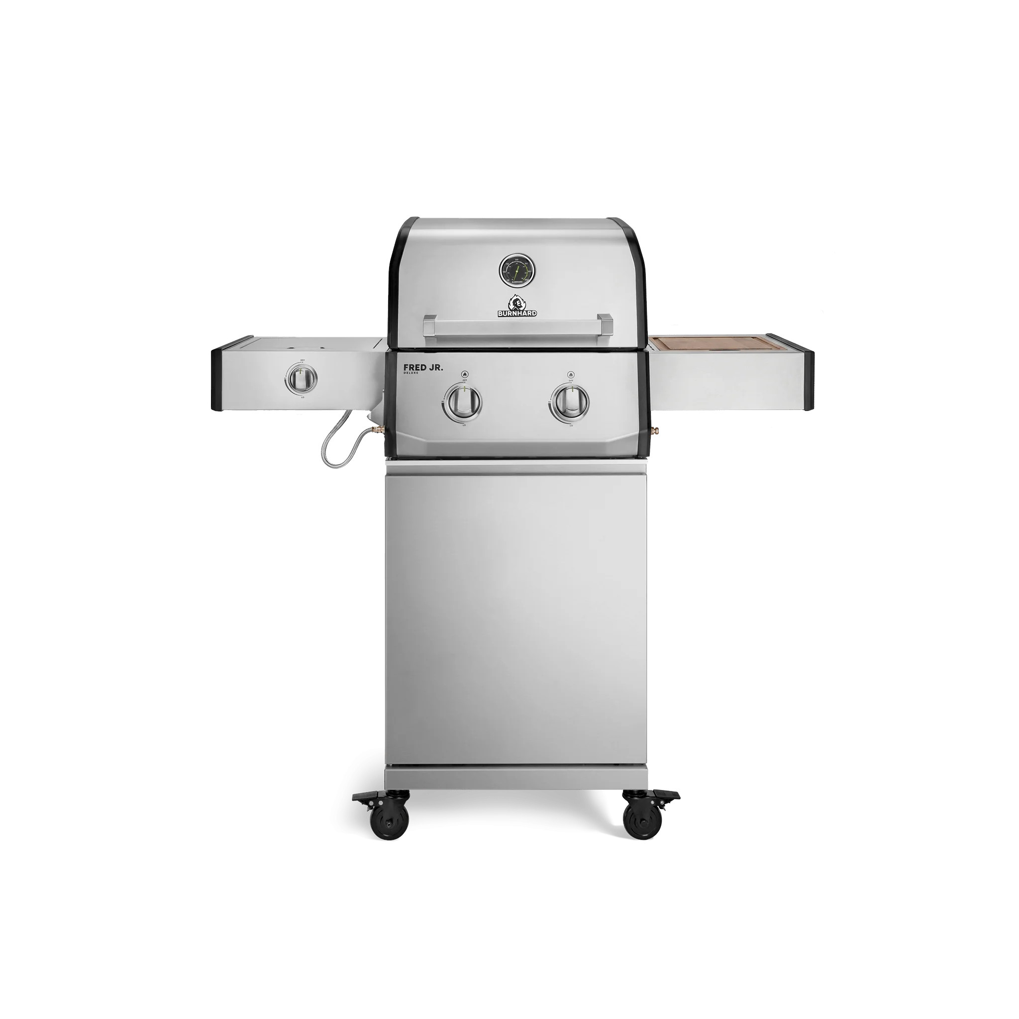 BURNHARD FRED Jr. Deluxe Series 4 Edelstahl Edition Gasgrill 2 Brenner Kompakt kraftvoll langlebig von BURNHARD