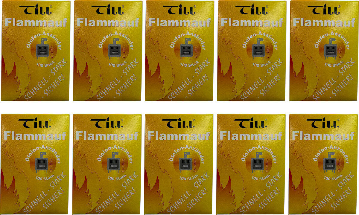 10x TILL Flammauf | Ölofenanzünder | 1000 Stück