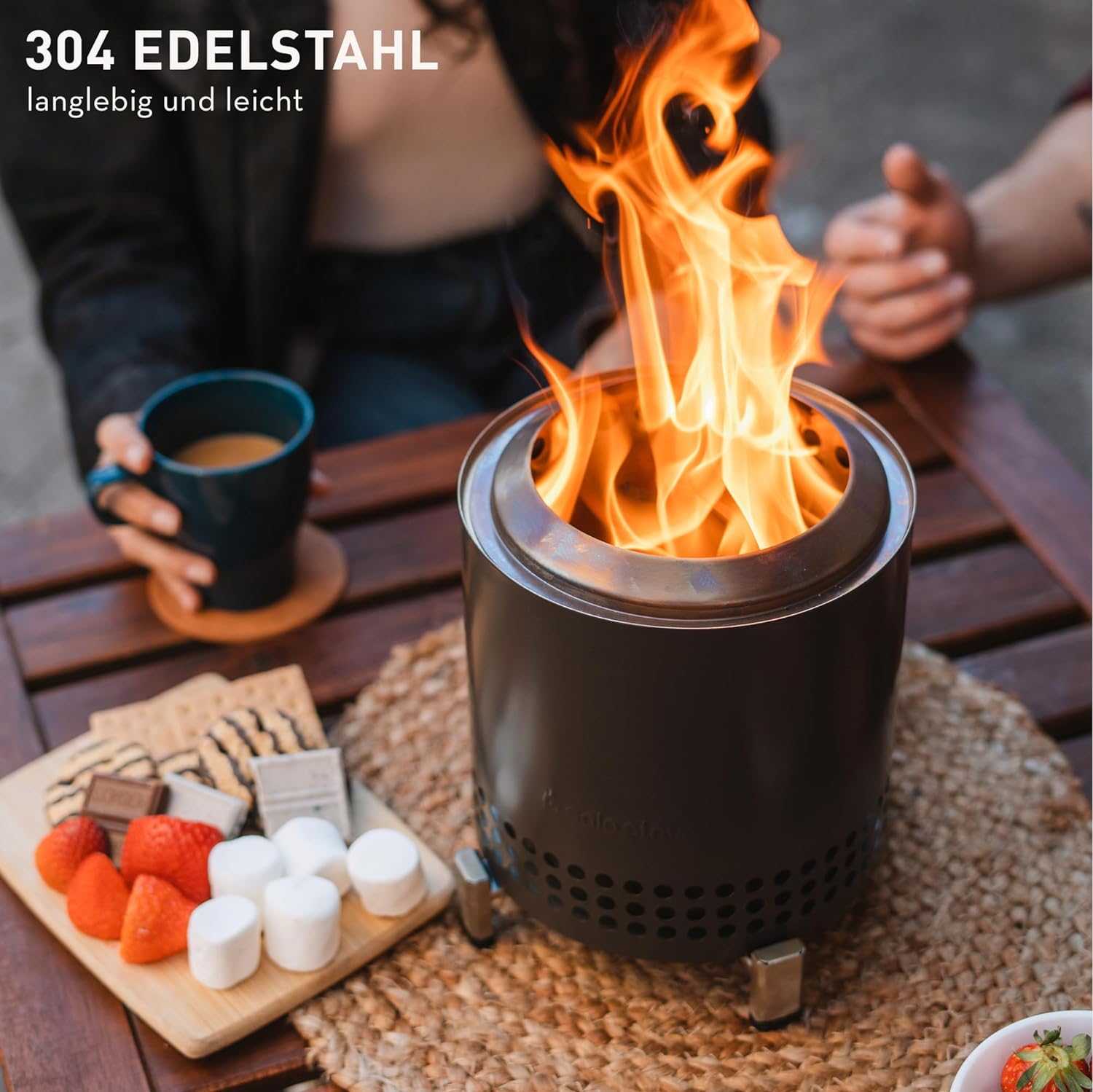 Solo Stove Mesa XL Tischfeuer Ø 17,8cm | Tischkamin Outdoor Ash / Anthrazit von Solo Stove