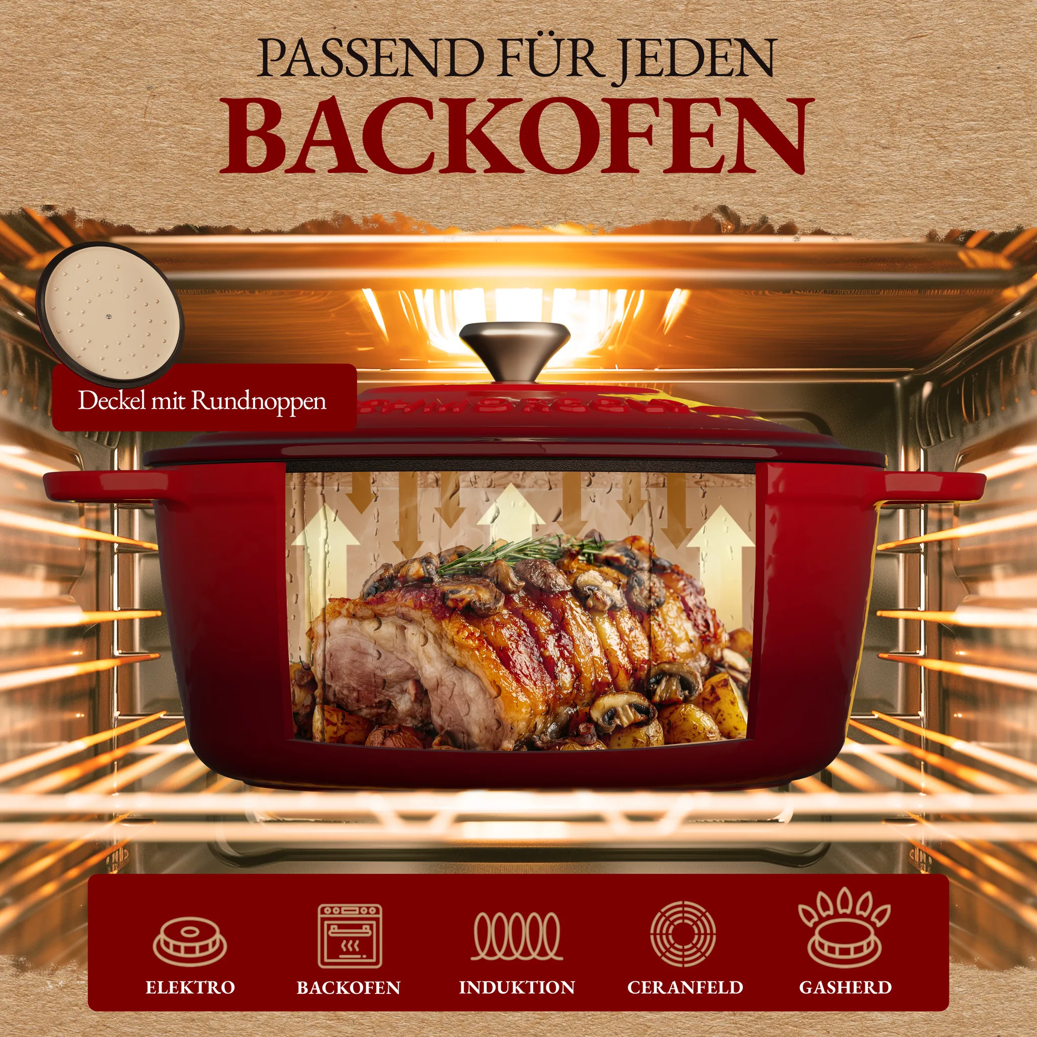 SCHMORGOLD Emaillierter Gusseisen Schmortopf mit Deckel - 26 cm - 4,7 Liter von SCHMORGOLD