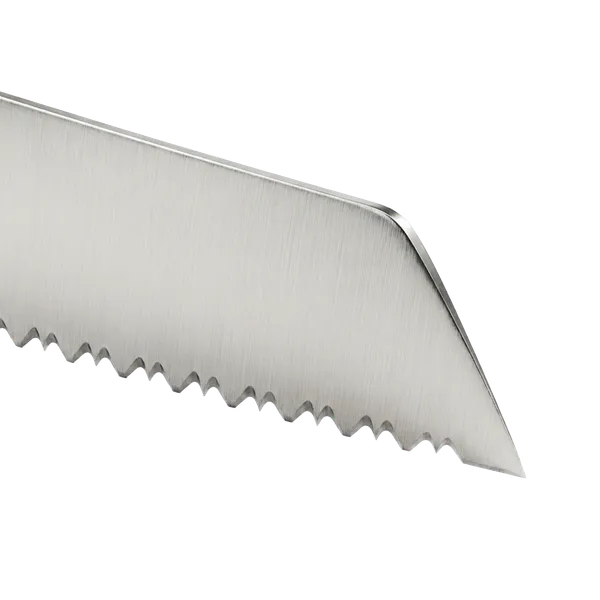 HORL® Brotmesser Nussbaum mit Triple Pro Cut Wellenschliff und Massivholzgriff 24 cm Klinge