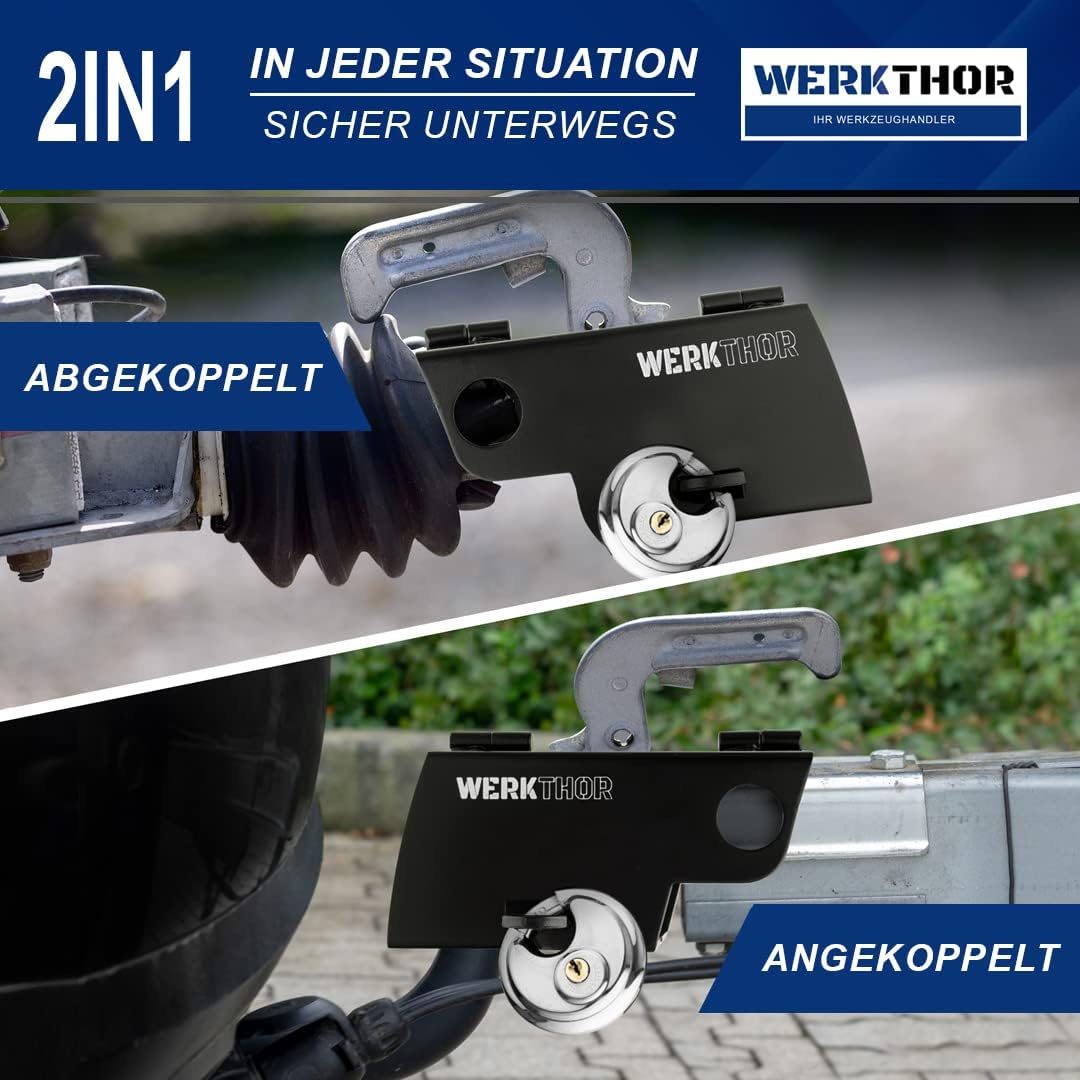 WERKTHOR Anhängerschloss | Kastenschloss | Diebstahlschutz | Schwarz mit Schlüssel Schloß von WERKTHOR WERKTHOR Anhängerschloss | Kastenschloss | Diebstahlschutz | Schwarz mit Schlüssel Schloß von WERKTHOR