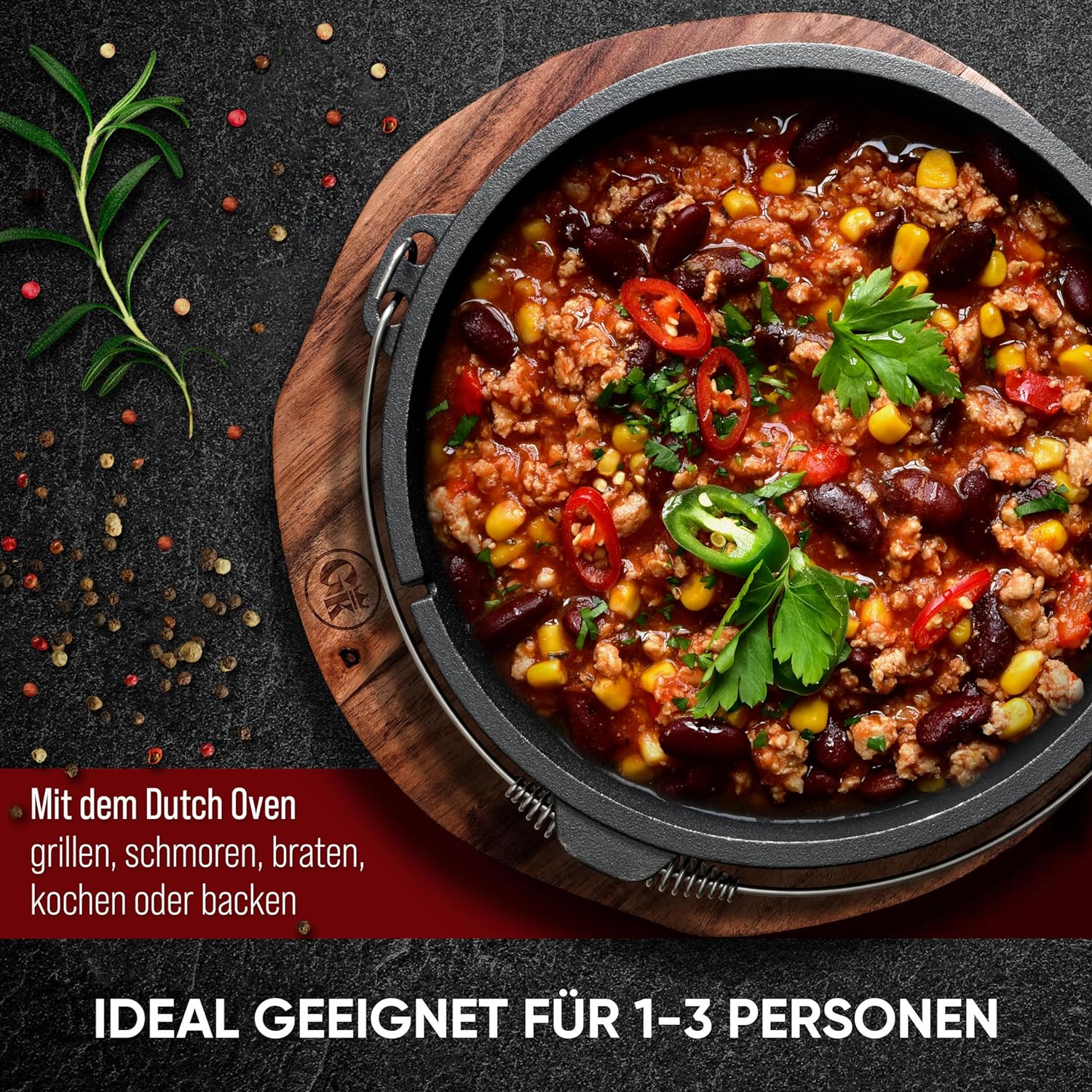 GUSSKÖNIG Dutch Oven Set 8-teilig - bereits eingebranntes Gusseisen Topf Set von GUSSKÖNIG GUSSKÖNIG Dutch Oven Set 8-teilig - bereits eingebranntes Gusseisen Topf Set von GUSSKÖNIG