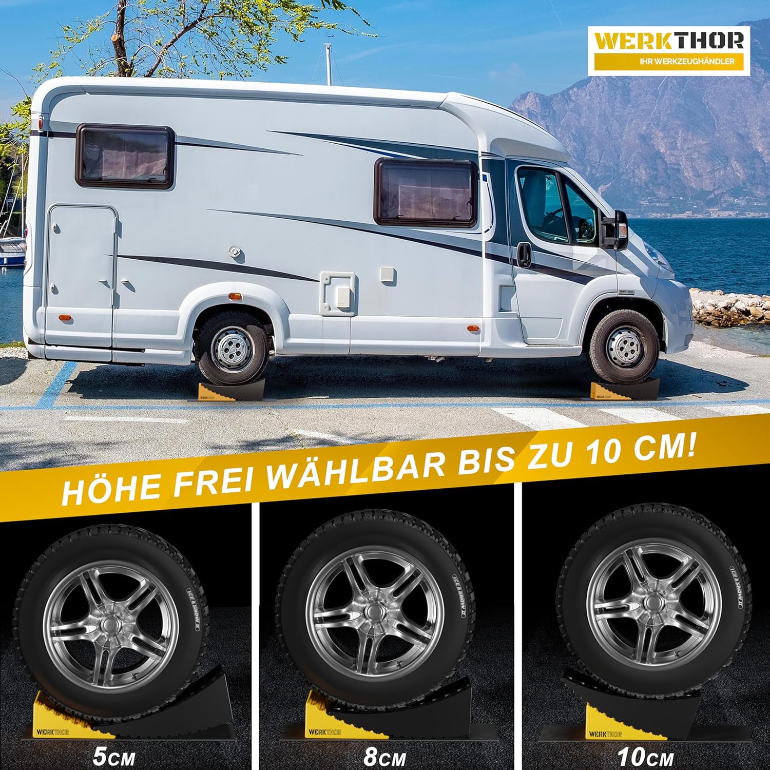 WERKTHOR Auffahrkeile 2er Set Schwarz / Gelb | Wohnmobil & Wohnwagen & VAN & Anhänger von WERKTHOR WERKTHOR Auffahrkeile 2er Set Schwarz / Gelb | Wohnmobil & Wohnwagen & VAN & Anhänger von WERKTHOR