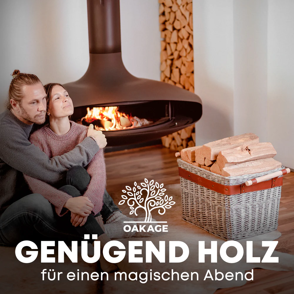 OAKAGE WillowWrap Holzkorb Weide - mit ausreißsicheren Holzgriffen - 50x40x35cm von OAKAGE OAKAGE WillowWrap Holzkorb Weide - mit ausreißsicheren Holzgriffen - 50x40x35cm von OAKAGE
