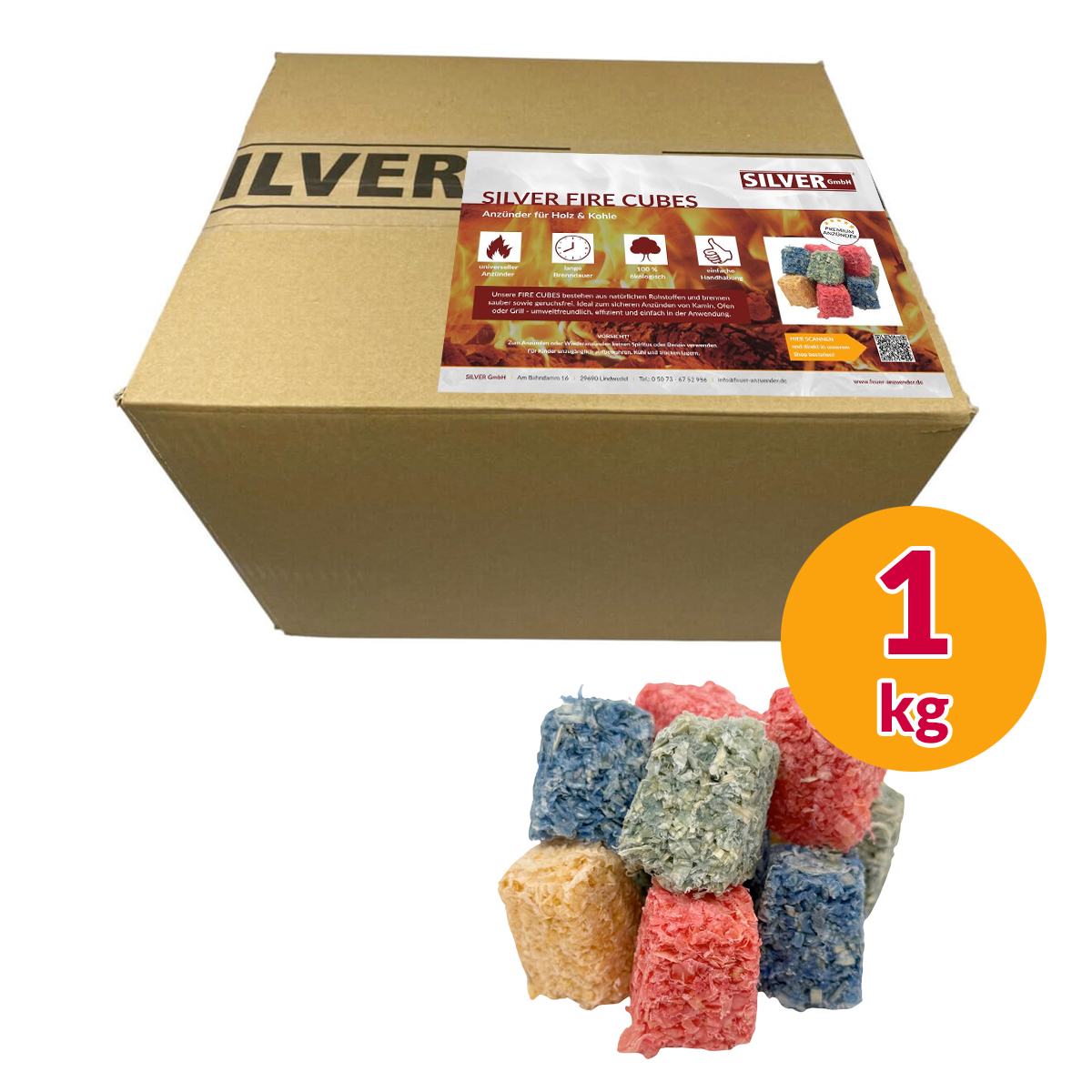1 kg SILVER Fire Cubes - Ihr zuverlässiger Anzünder für Kamin, Ofen, Grill & Lagerfeuer