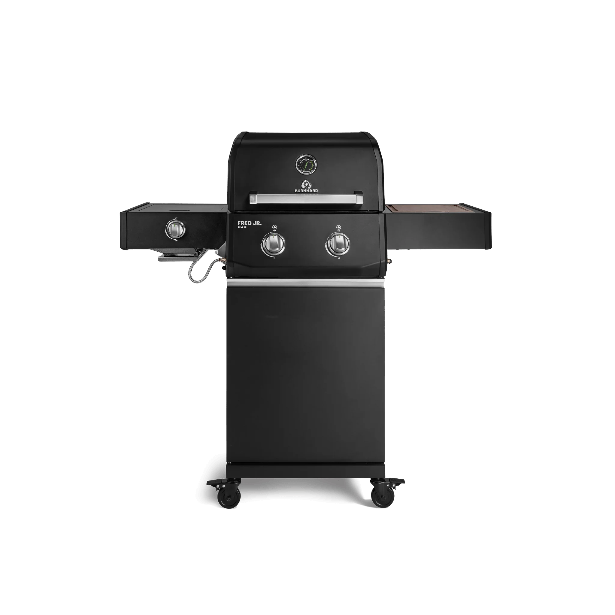 BURNHARD FRED Jr. Deluxe Series 4 Black Edition Gasgrill 2 Brenner Kompakt kraftvoll stilvoll von BURNHARD
