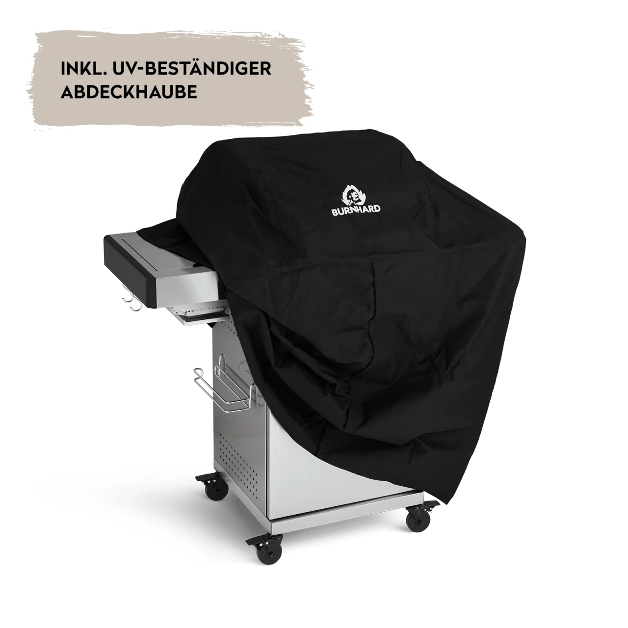 BURNHARD FRED Jr. Deluxe Gasgrill 2-Brenner in der Farbe Edelstahl mit Gusseisenrost von BURNHARD