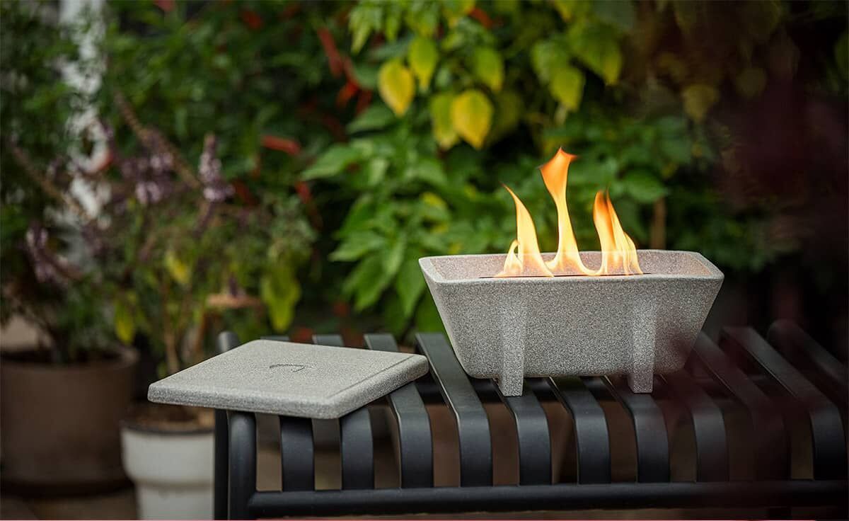 DENK Keramik Schmelzfeuer Outdoor XL Granicium + Wachs gefüllt | Deckel XL Granicium (SXLG+SXLG-DE) von DENK Keramik