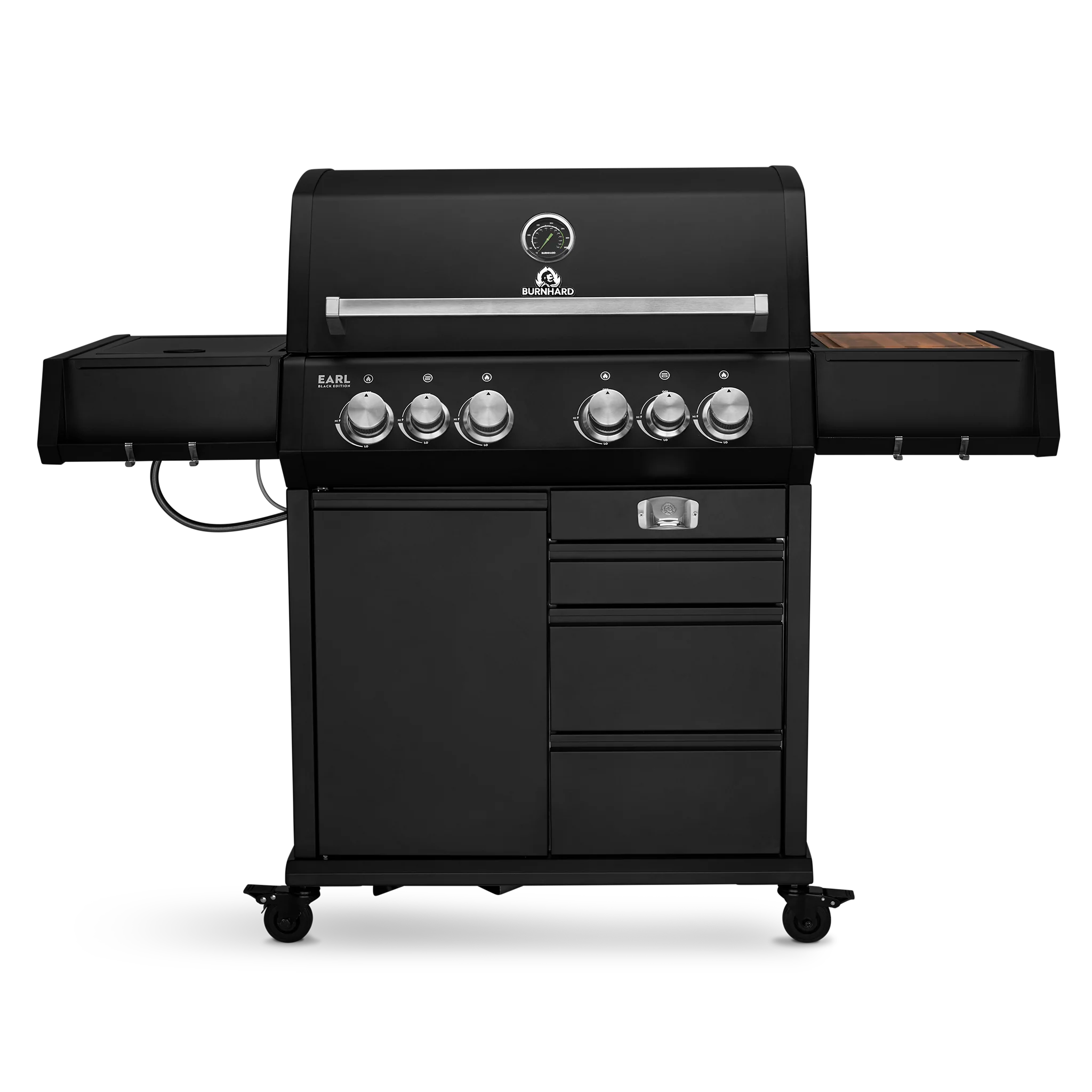 BURNHARD Big EARL Premium-Gasgrill 4-Brenner in der Farbe Schwarz