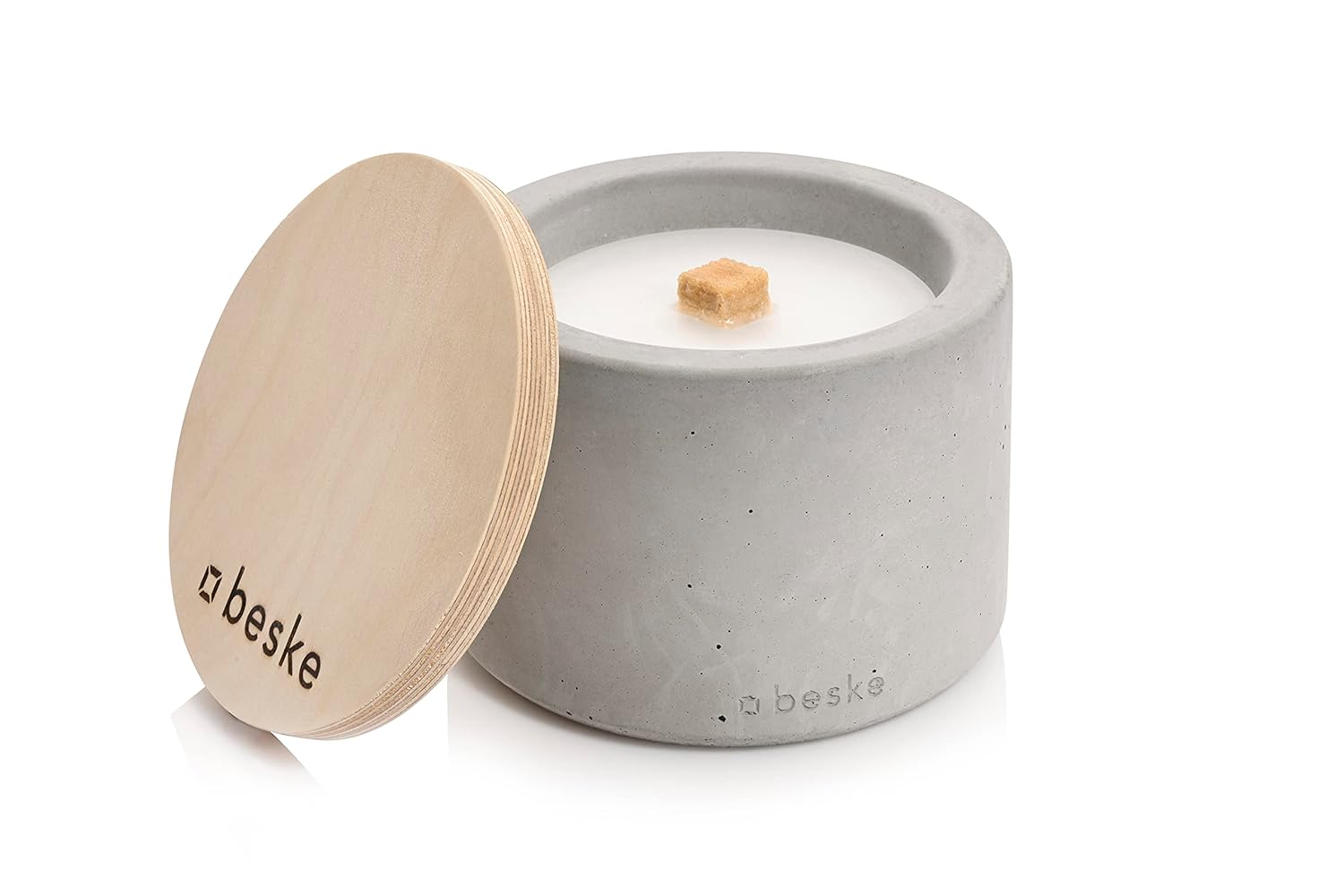 BESKE Betonfeuer Solo Ø 14cm - gerade inkl. Löschbrett - HANDARBEIT Made in Germany von Beske-Manufaktur