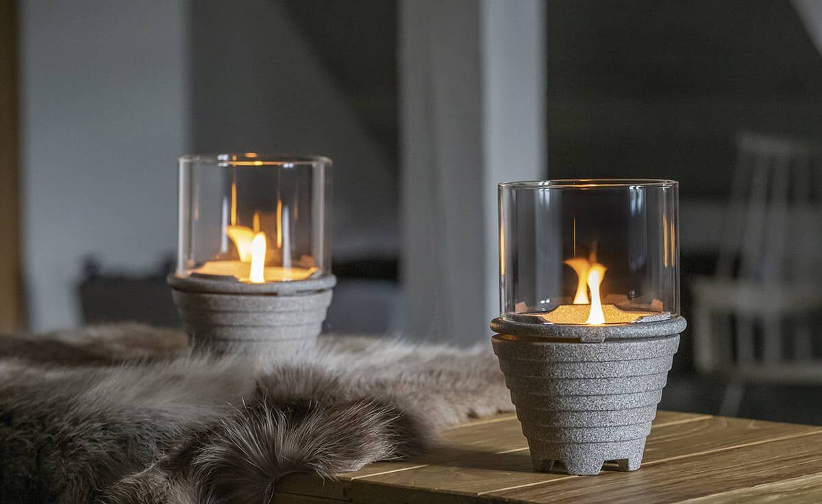 DENK Keramik Schmelzfeuer Indoor Granicium mit Windglas-Aufsatz ~ SFGI+WLA von DENK Keramik