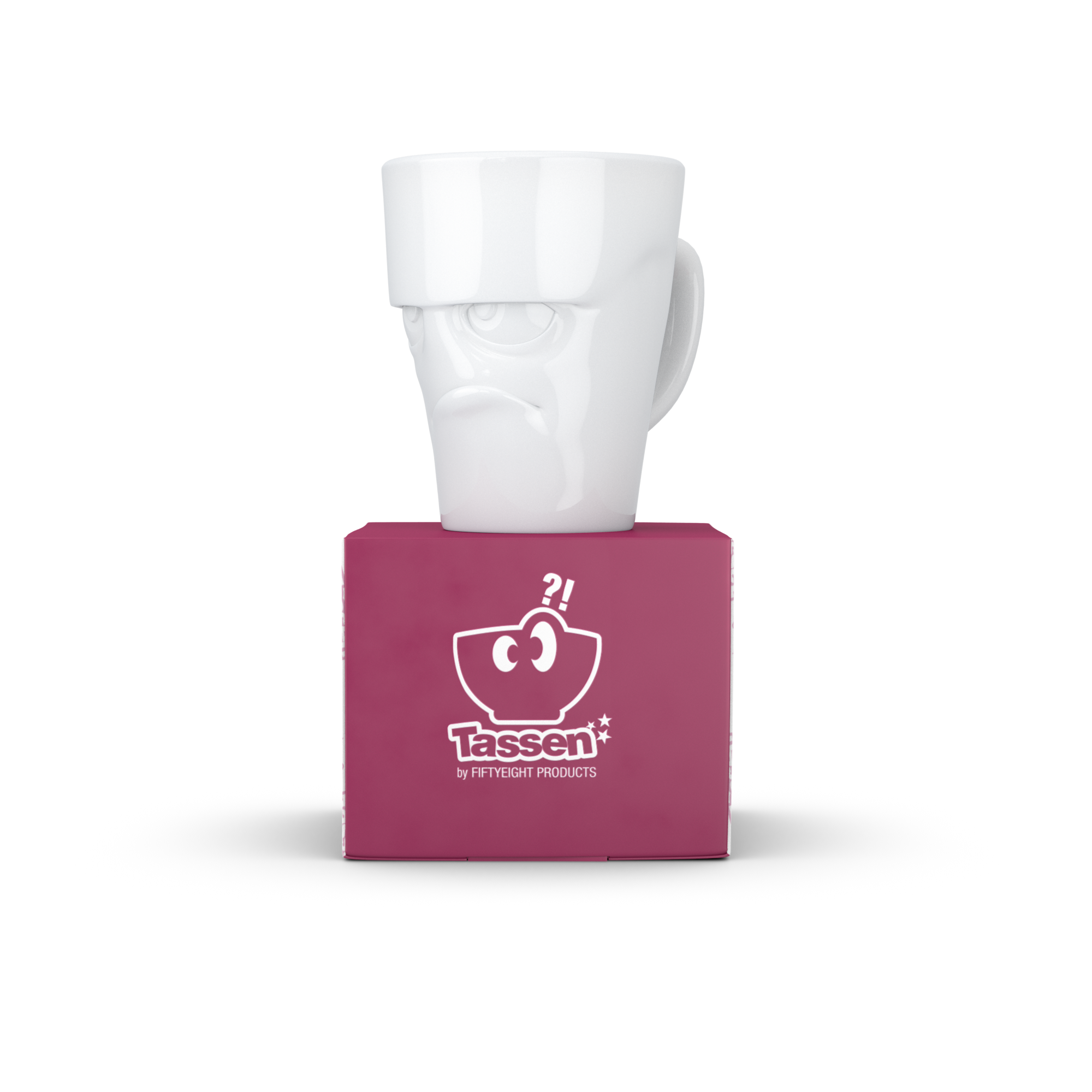 58products | Henkelbecher Grummelig weiß 350 ml ideal für Milchkaffee + Kaffee + Tee + Kakao | Made in Germany von 58products