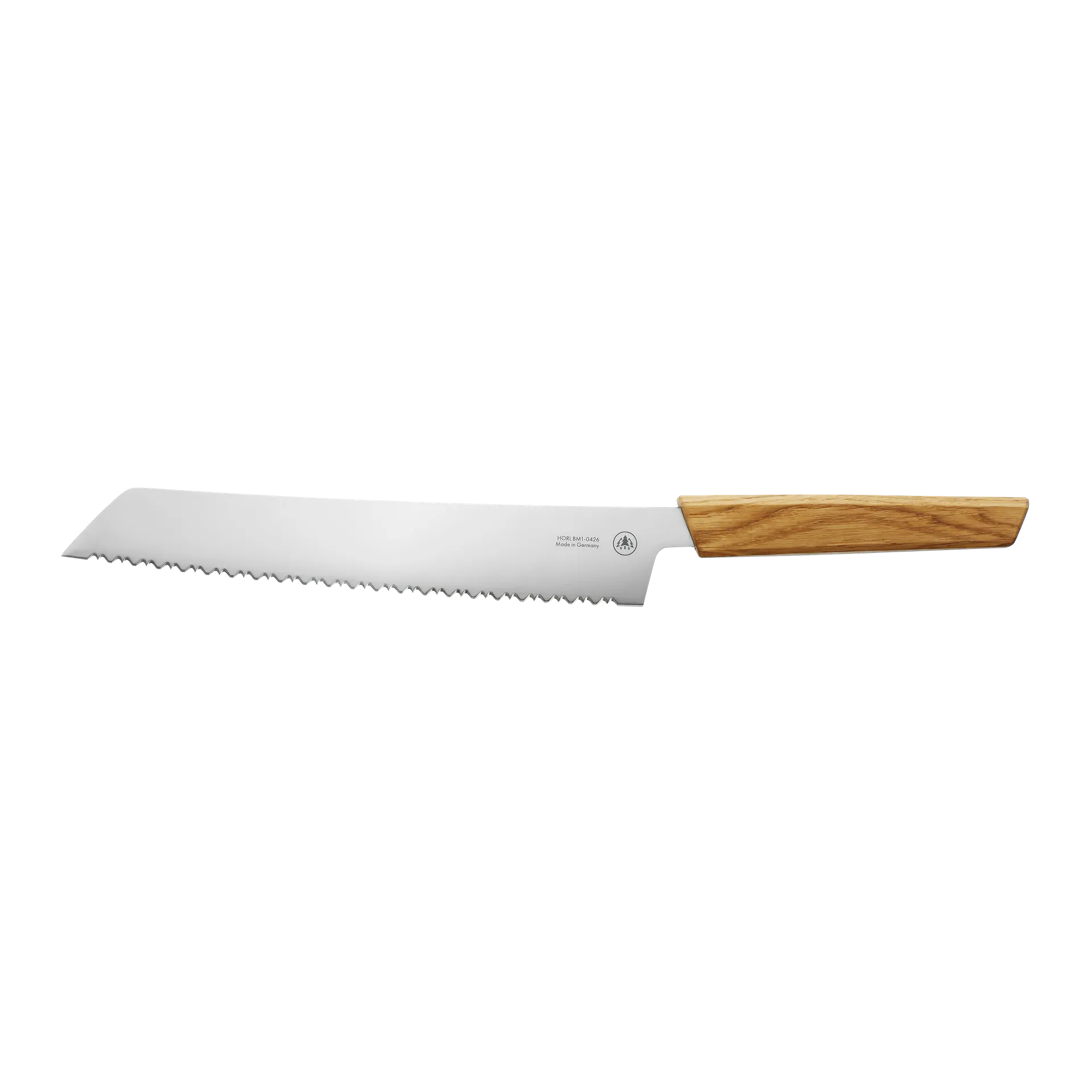HORL® Brotmesser Eiche mit Triple Pro Cut Wellenschliff und Massivholzgriff 24 cm Klinge