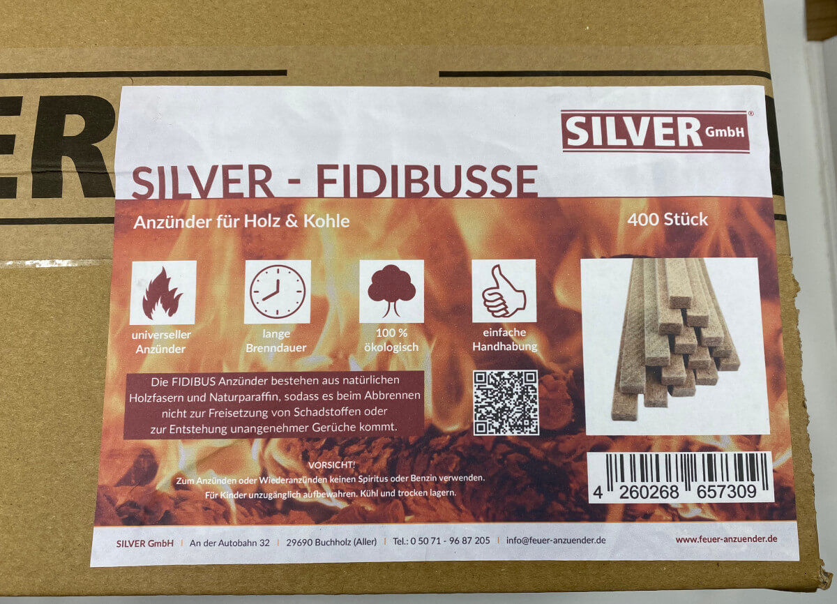 400 SILVER - FIDIBUSSE Anzünder für Holz & Kohle