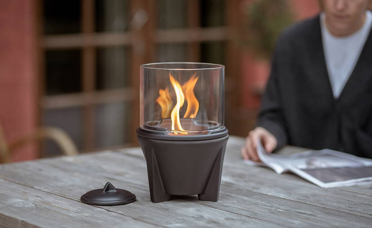 DENK Keramik Schmelzfeuer Outdoor CeraLava mit Lichtglas-Aufsatz ~ SFC+LGA von DENK Keramik