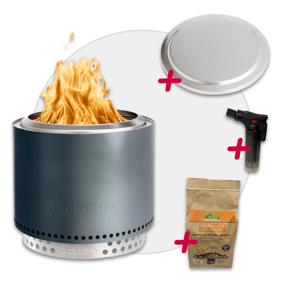 Solo Stove BONFIRE 2.0 + STAND Gunmetal Metallic + Edelstahl Deckel + 1kg Anzünder - AKTION