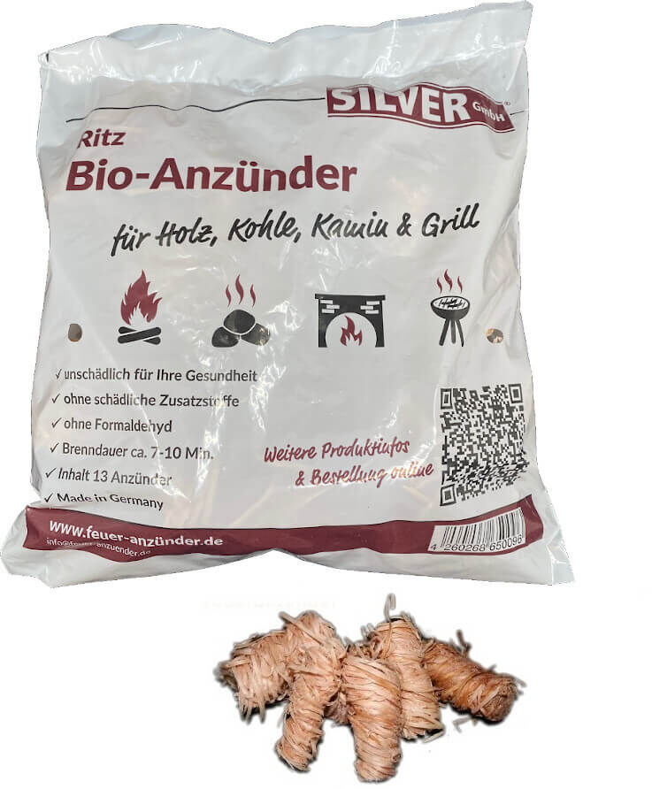 25 Tüten Kamin & Grill Feuer Anzünder - Kaminanzünder für Holz & Kohle ~ 325 Anzünder von Feuer-Anzünder.de