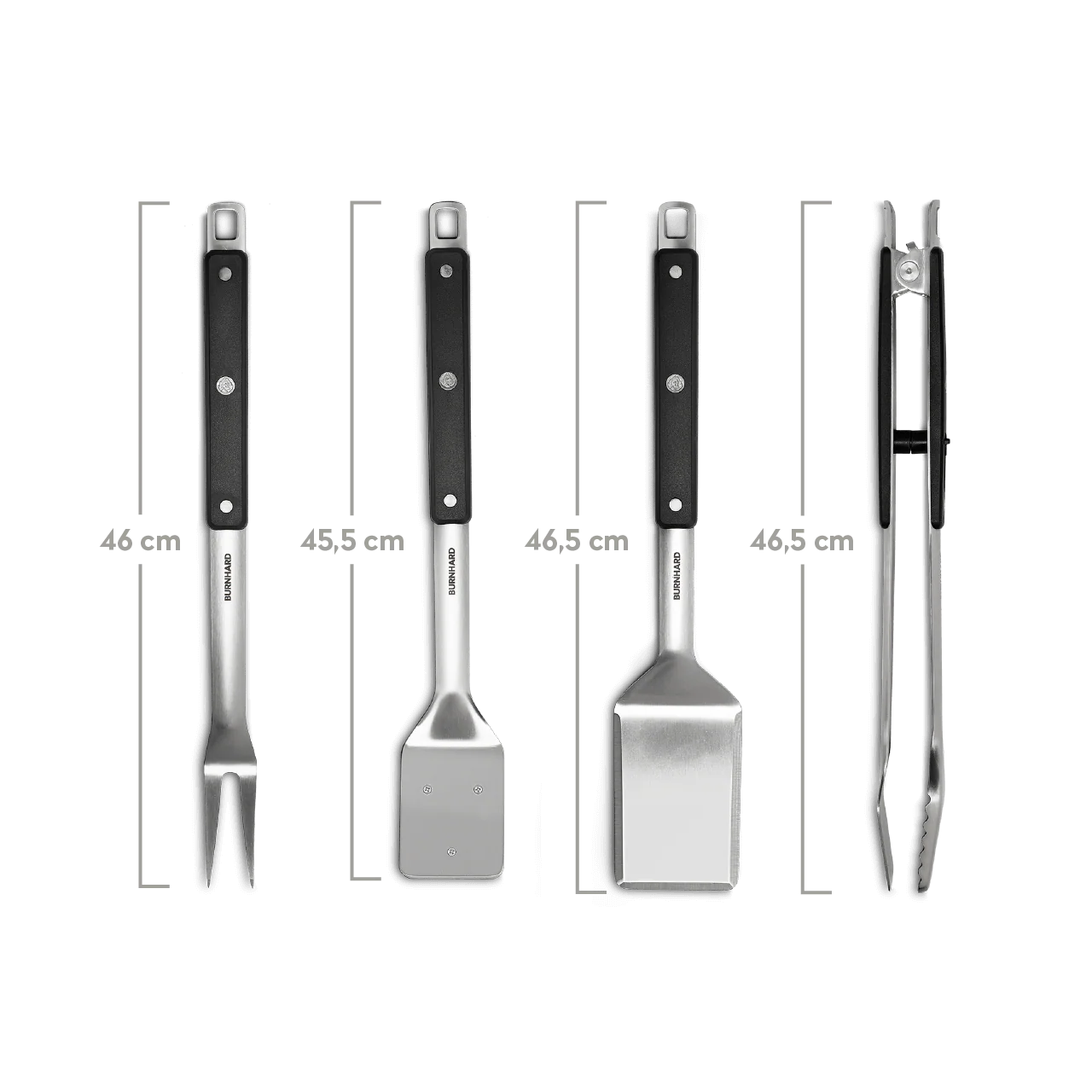 BURNHARD Grillbesteck Edelstahl 4-tlg. von BURNHARD