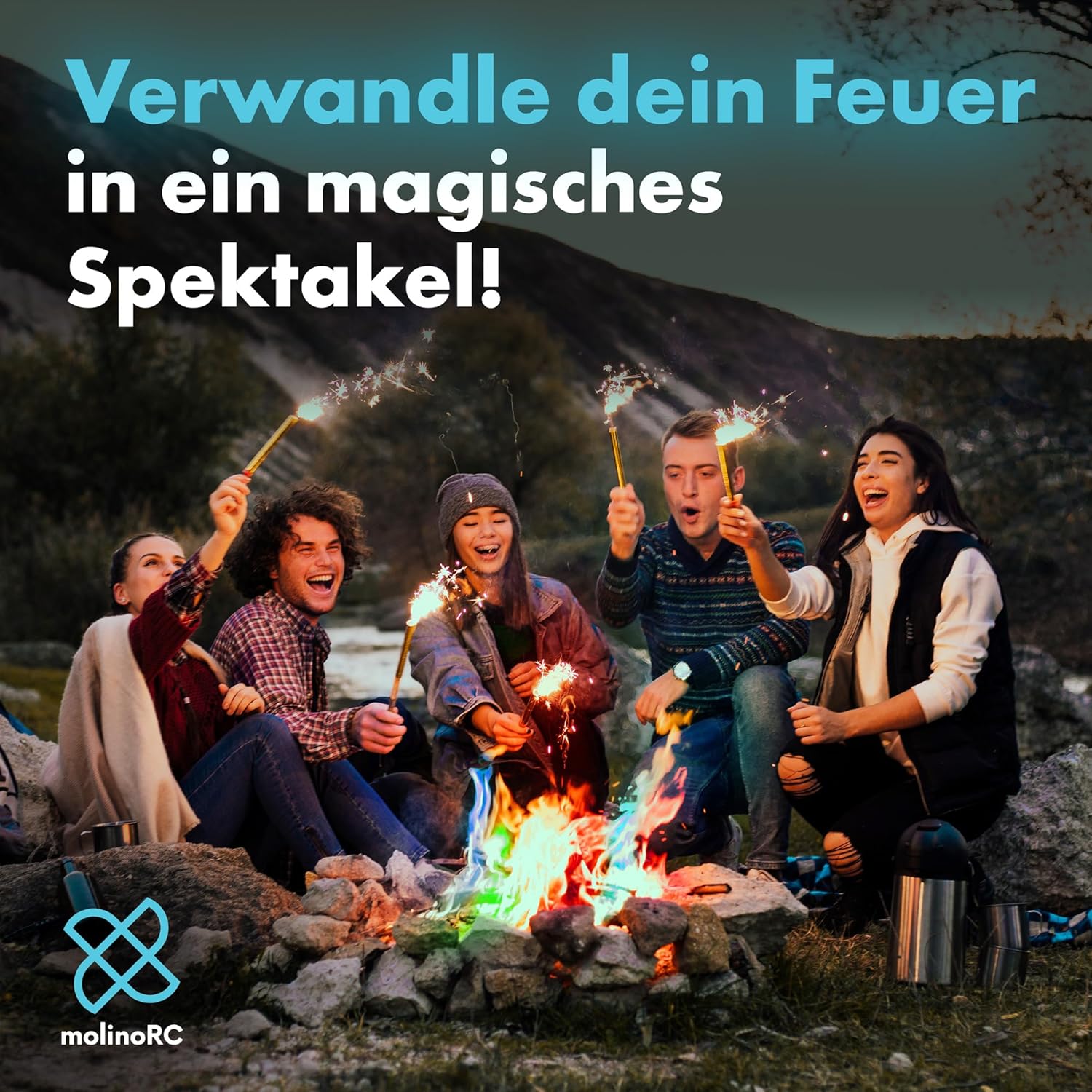 Magic Flames - 300g Buntes Feuer Pulver für magischen Flammenzauber in Feuerschale & Lagerfeuer & Kamin & Ofen von Betashop