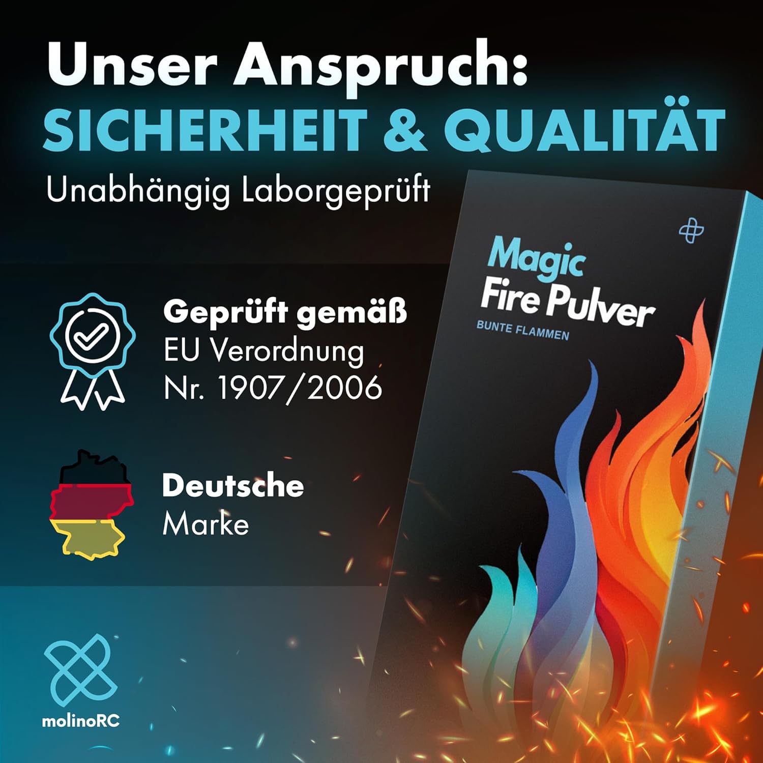 Magic Flames - 300g Buntes Feuer Pulver für magischen Flammenzauber in Feuerschale & Lagerfeuer & Kamin & Ofen von Betashop