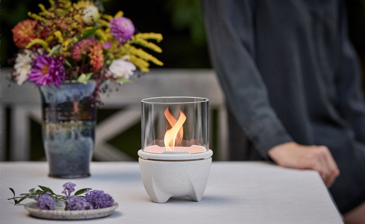 DENK Keramik Schmelzfeuer Indoor Albicium mit Windglas-Aufsatz - SFAI+WLA von DENK Keramik