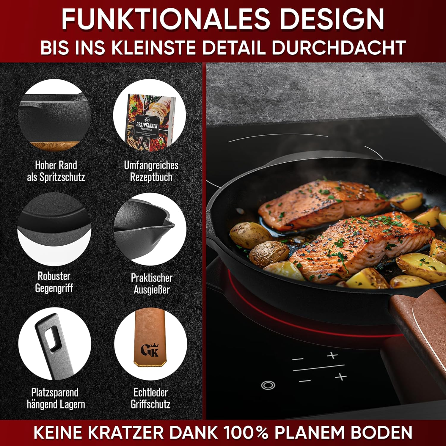 GUSSKÖNIG Dutch Oven Set 8-teilig - bereits eingebranntes Gusseisen Topf Set von GUSSKÖNIG GUSSKÖNIG Dutch Oven Set 8-teilig - bereits eingebranntes Gusseisen Topf Set von GUSSKÖNIG