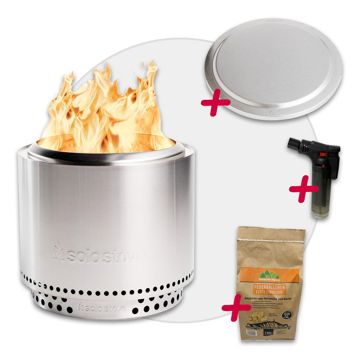 Solo Stove BONFIRE 2.0 + STAND Edelstahl + Edelstahl Deckel + Anzünder - AKTION 
