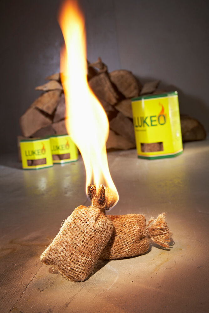 5x Lukeo Feueranzünder - Umweltfreundlich und sauber - mit extra langer Brenndauer (70 Anzünder)