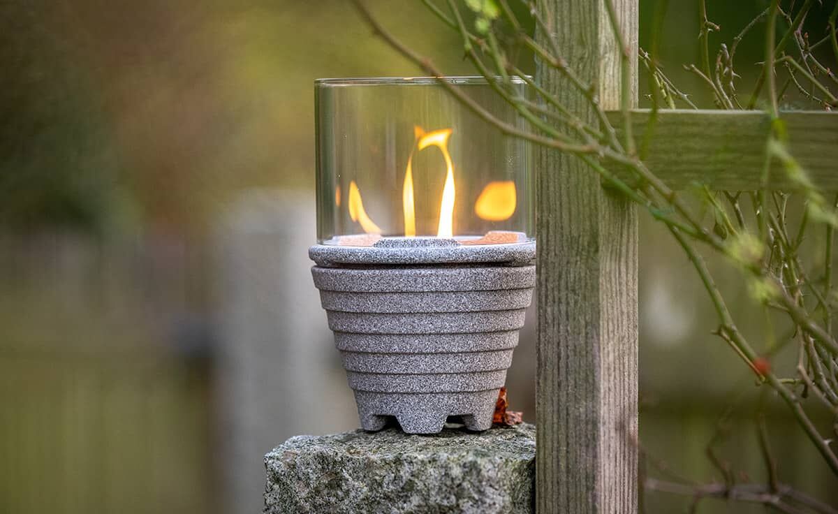 DENK Keramik Schmelzfeuer Indoor Granicium mit Windglas-Aufsatz ~ SFGI+WLA von DENK Keramik