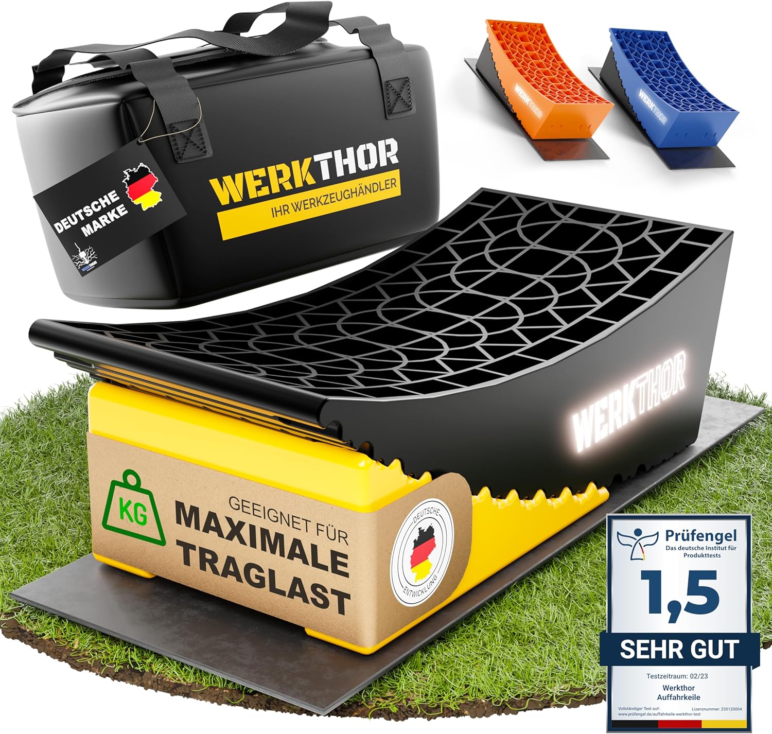 WERKTHOR Auffahrkeile 2er Set Schwarz / Gelb | Wohnmobil & Wohnwagen & VAN & Anhänger von WERKTHOR WERKTHOR Auffahrkeile 2er Set Schwarz / Gelb | Wohnmobil & Wohnwagen & VAN & Anhänger von WERKTHOR