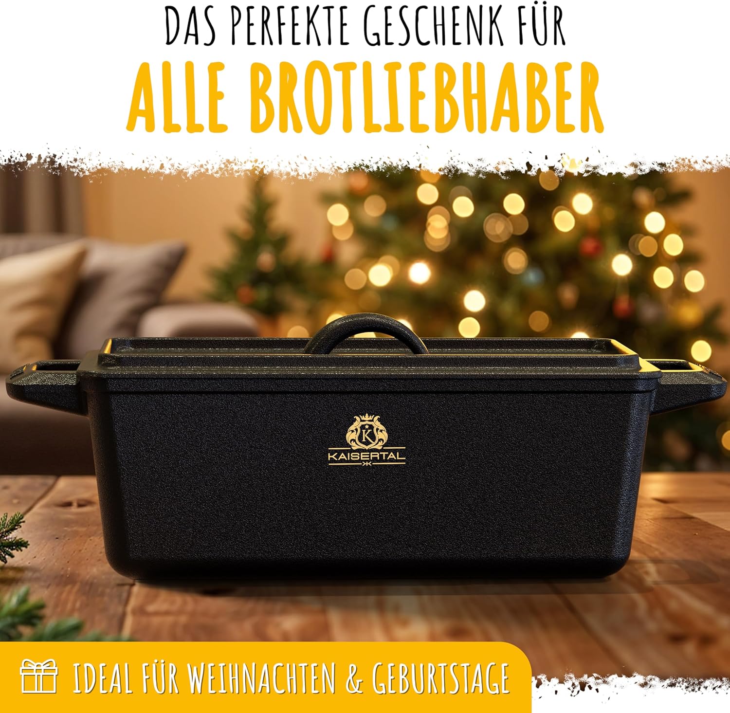 KAISERTAL Gusseisen Brotbackform mit Deckel 28 cm  von KAISERTAL