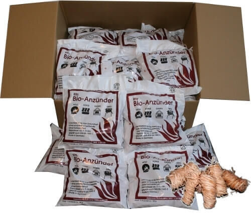 50 Tüten Kamin & Grill Feuer Anzünder - Kaminanzünder für Holz & Kohle ~ 650 Anzünder von Ritz Bio Anzünder