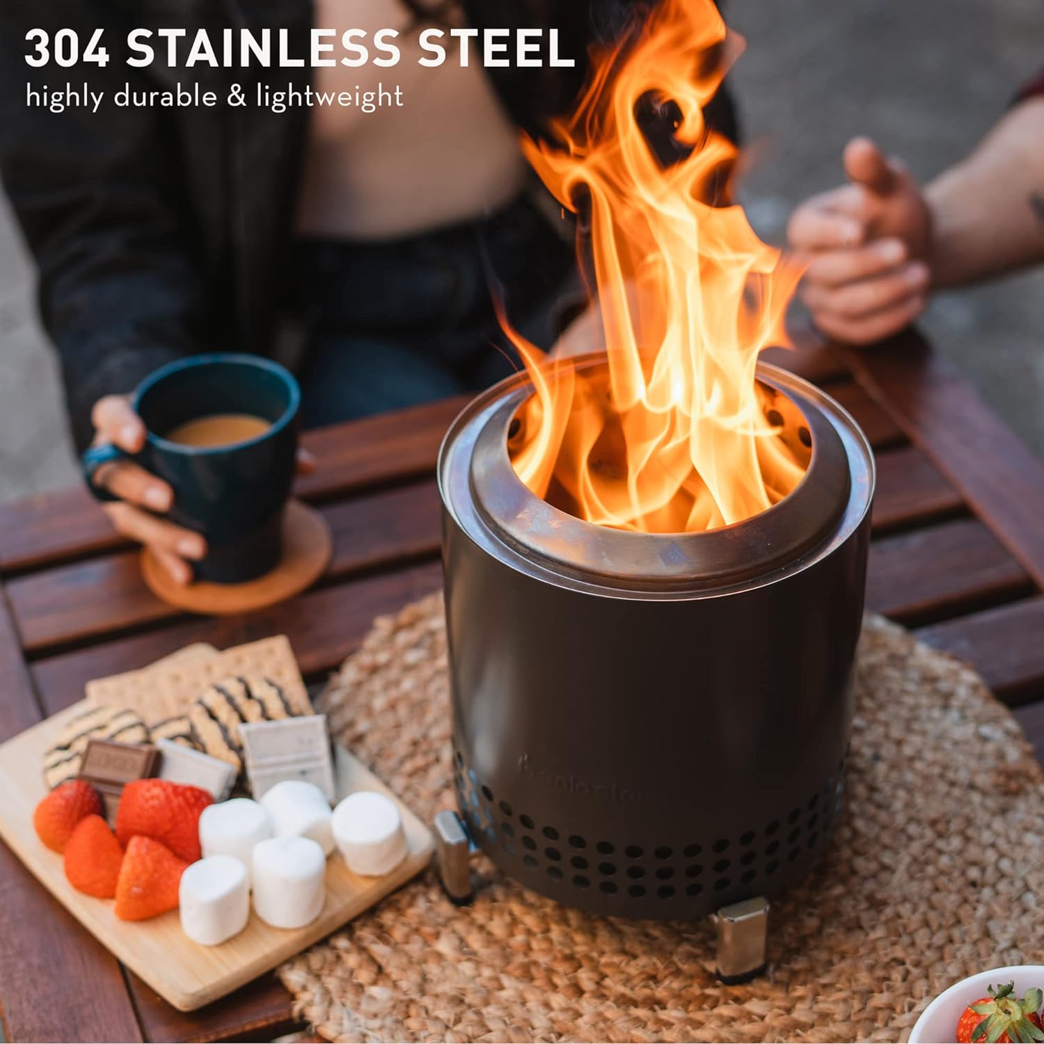 Solo Stove Mesa XL Tischfeuer Ø 17,8cm | Tischkamin Outdoor Deep Olive von Solo Stove