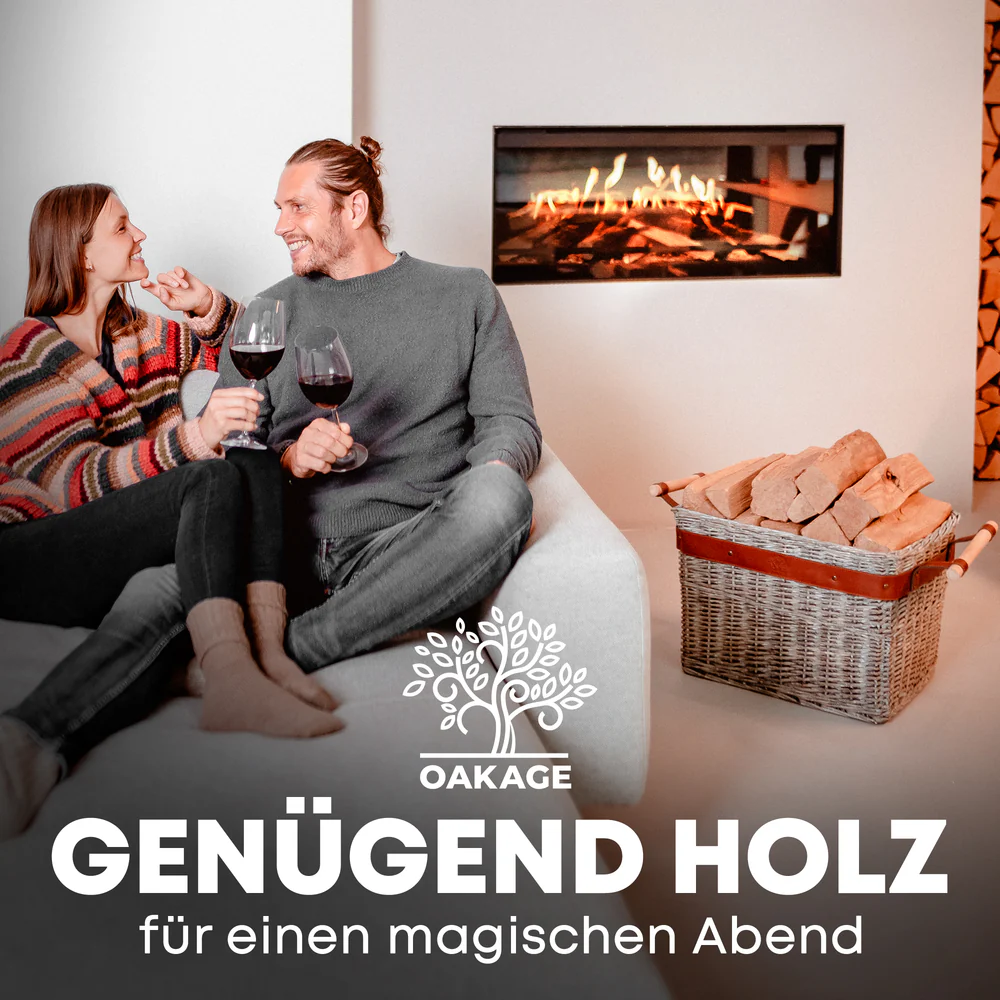 OAKAGE WillowWrap Holzkorb Weide - mit ausreißsicheren Holzgriffen - 50x40x35cm von OAKAGE OAKAGE WillowWrap Holzkorb Weide - mit ausreißsicheren Holzgriffen - 50x40x35cm von OAKAGE