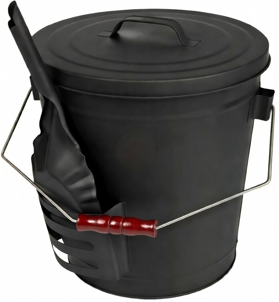 BLACK OAK Stromboli Ascheeimer 20 Liter mit Deckel und Schaufel von BLACK OAK