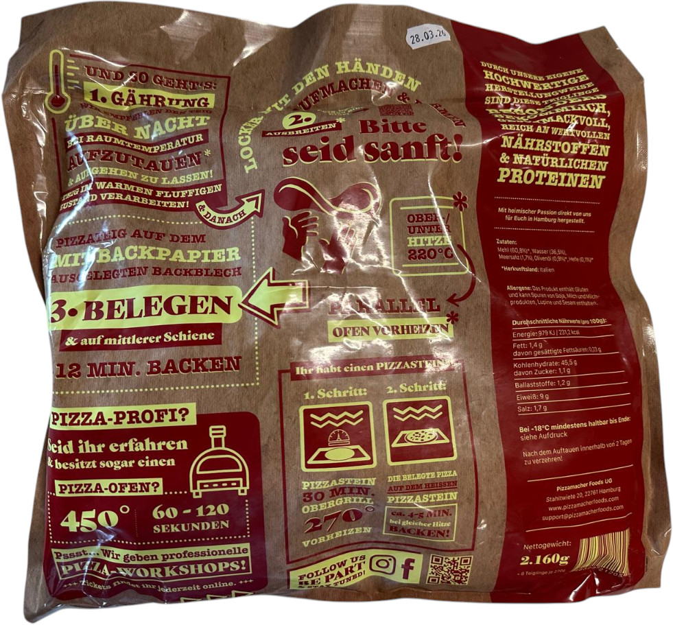 8x PIZZA MACHER Teiglinge - 72 Stunden Fermentation 2160g TK - NUR Abholung in 29690 Lindwedel von MOLINO FOOD