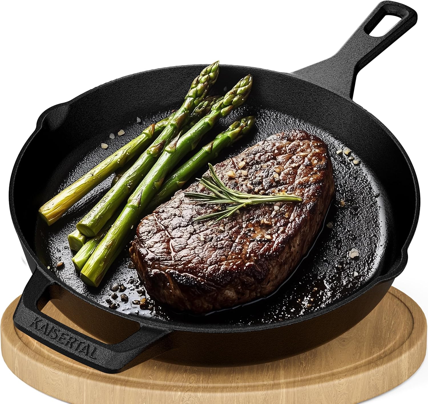 KAISERTAL Gusseisen Bratpfanne 30 cm Eingebrannt mit Griff von KAISERTAL