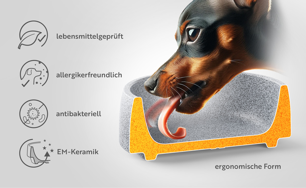DENK Keramik Hundenapf S Granicium 550 ml für kleine Hunde | HSGR1 von DENK Keramik