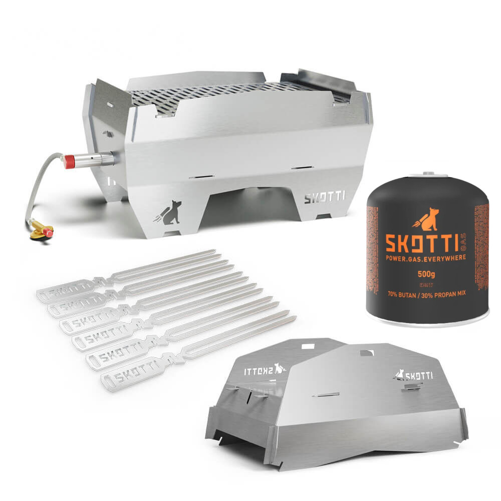 SKOTTI Grill 2.0 + CAP + PIKES + 1x SKOTTI Gas von SKOTTI