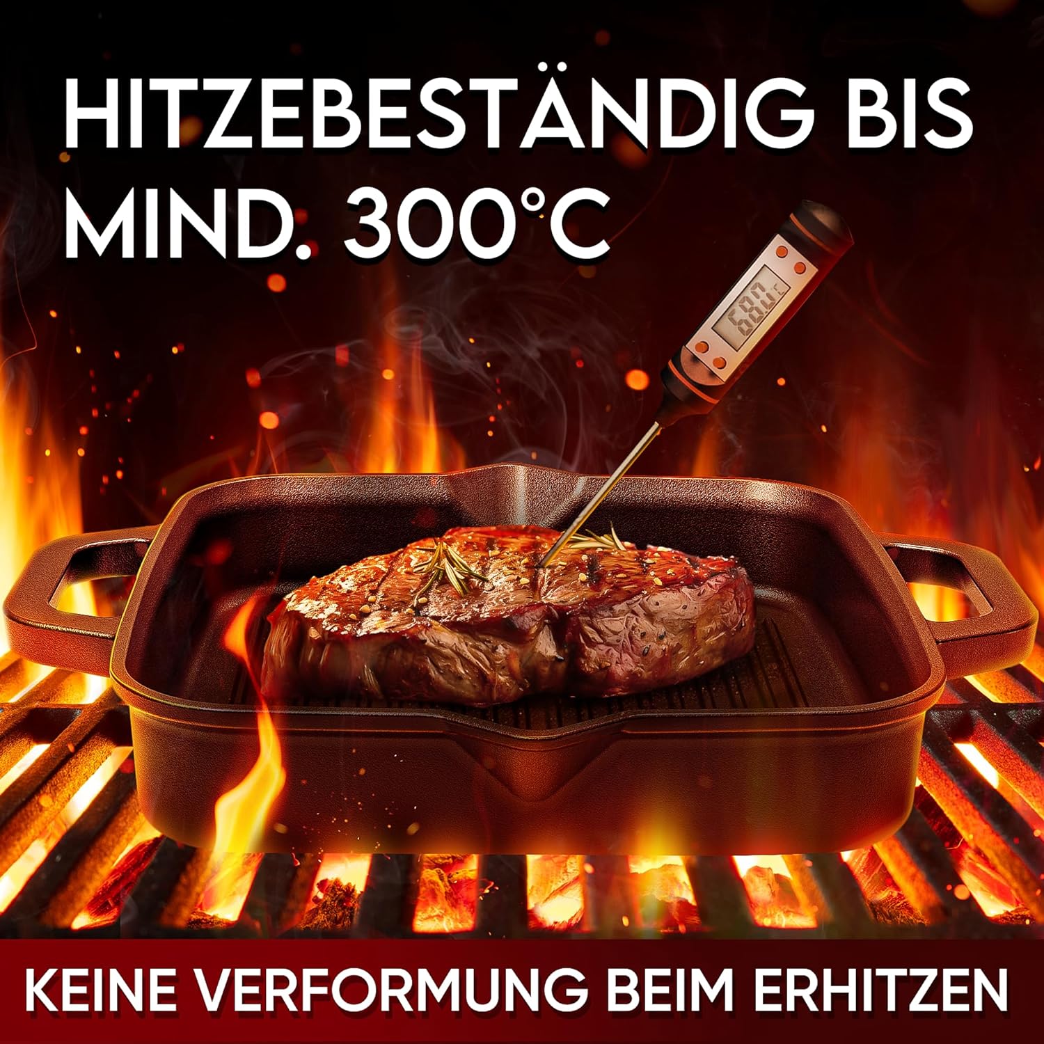 GUSSKÖNIG 26cm quadratische Gusseisenpfanne Pfanne Gusseisen - Grillpfanne Induktion von GUSSKÖNIG GUSSKÖNIG 26cm quadratische Gusseisenpfanne Pfanne Gusseisen - Grillpfanne Induktion von GUSSKÖNIG