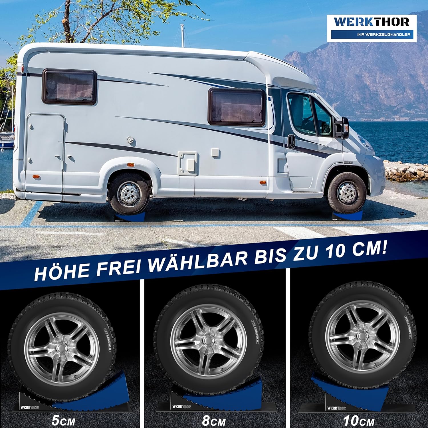 WERKTHOR Auffahrkeile 2er Set Blau / Schwarz | Wohnmobil & Wohnwagen & VAN & Anhänger von WERKTHOR WERKTHOR Auffahrkeile 2er Set Blau / Schwarz | Wohnmobil & Wohnwagen & VAN & Anhänger von WERKTHOR