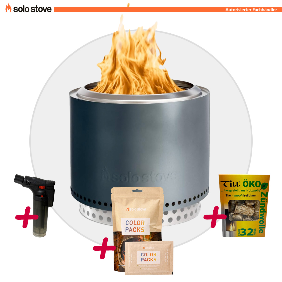 Solo Stove BONFIRE 2.0 + STAND Gunmetal Metallic + Buntes Feuer + Anzünder - AKTION 