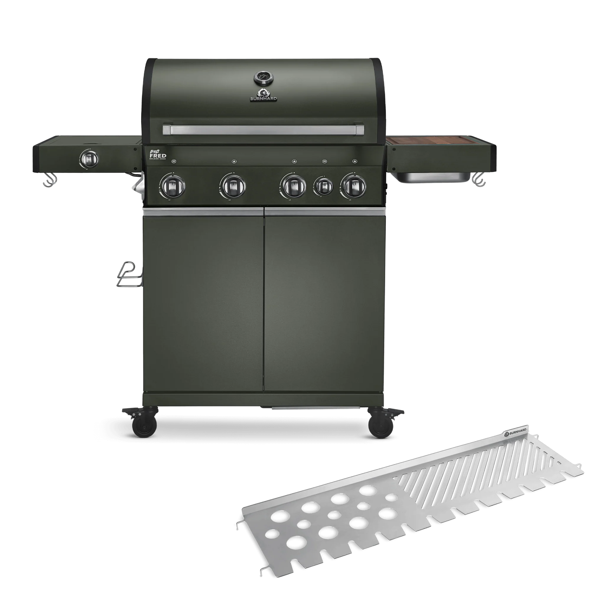 BURNHARD Big FRED Deluxe Gasgrill 4-Brenner in der Farbe Grün